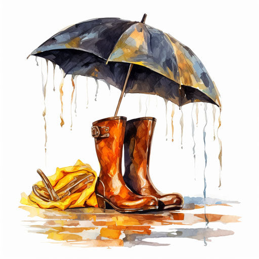 Shower Clipart in Oil Painting Style: Vector & 4K