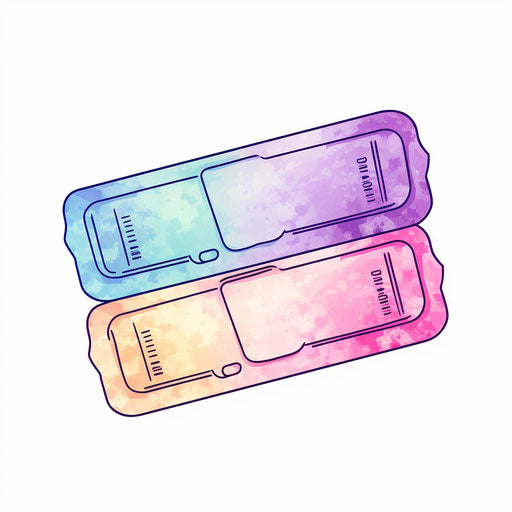 4K Ticket Clipart in Pastel Colors Art Style: Vector & SVG