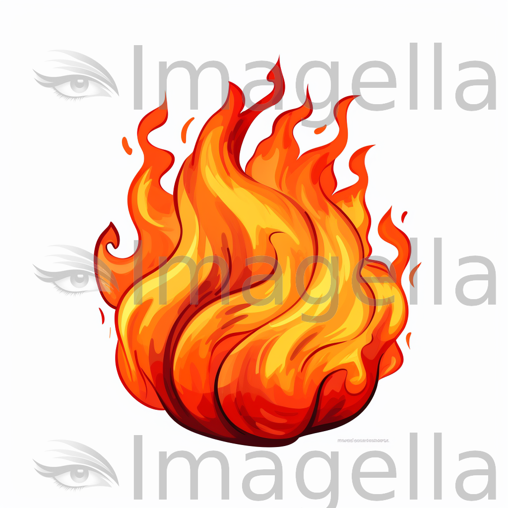 4K Cartoon Fire Png Clipart in Minimalist Art Style: Vector & SVG