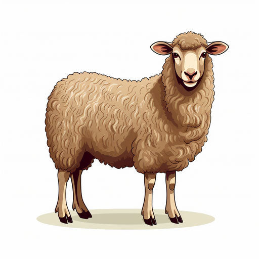 4K Vector Sheep Clipart in Chiaroscuro Art Style