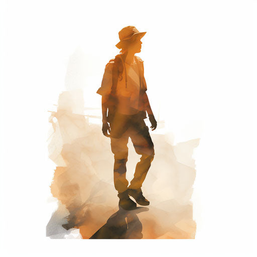 Person Silhouette Png Clipart in Oil Painting Style: 4K Vector & Stencils