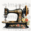 4K Vector Sewing Machine Clipart in Oil Painting Style