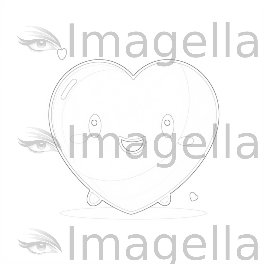 Cute Heart Clipart in Minimalist Art Style: 4K Vector Clipart