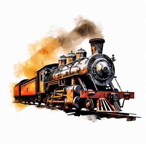 Train Clipart in Chiaroscuro Art Style Artwork: 4K Vector & SVG