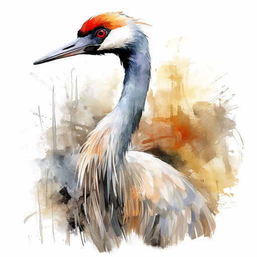 Crane Clipart in Oil Painting Style: Vector & 4K