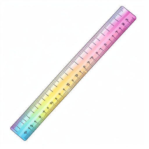 Ruler Clipart: High-Def Vector in Pastel Colors Art Style & 4K