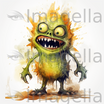 Monster Clipart in Oil Painting Style: 4K Vector Clipart