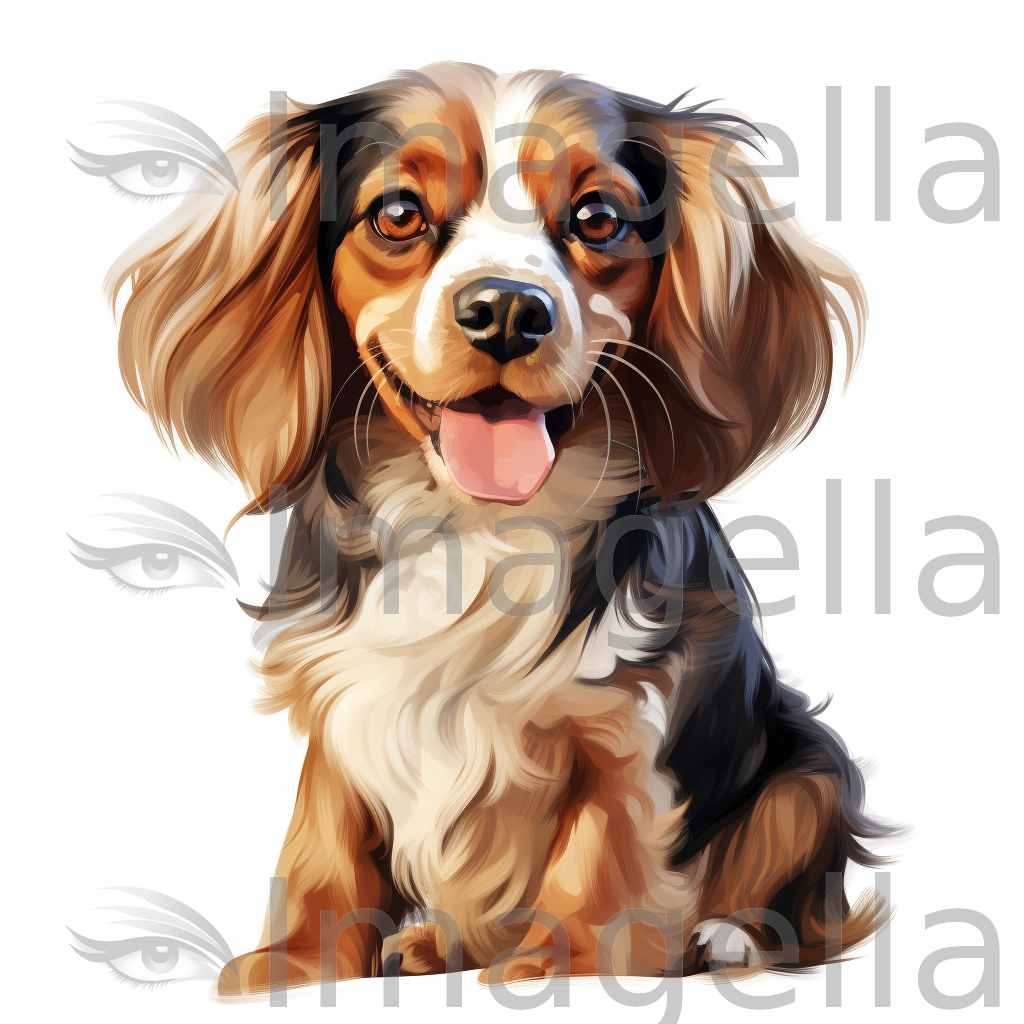 4K Vector Dog Easy Clipart in Oil Painting Style