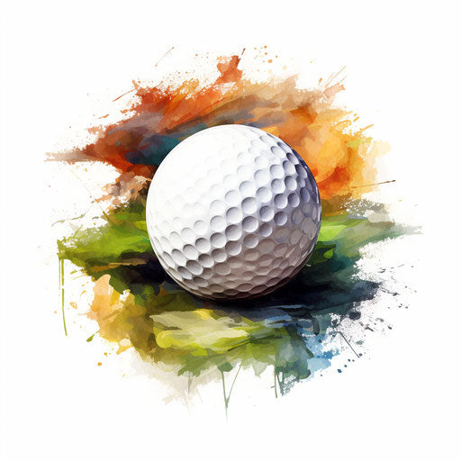 4K Golf Ball Clipart in Oil Painting Style: Vector & SVG