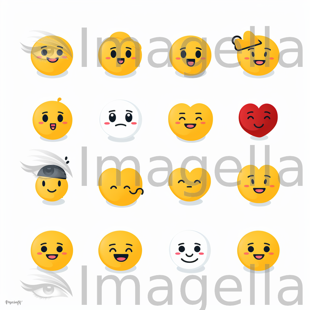 Emoji Clipart in Minimalist Art Style: 4K & Vector