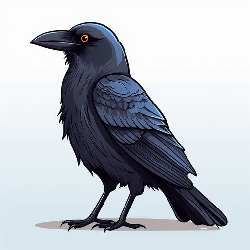 Raven Clipart in Minimalist Art Style Art: High-Res 4K & Vector