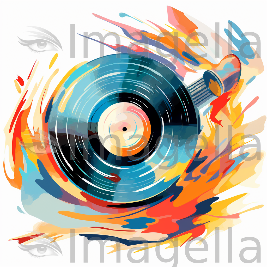Record Clipart in Impressionistic Art Style: 4K Vector & SVG