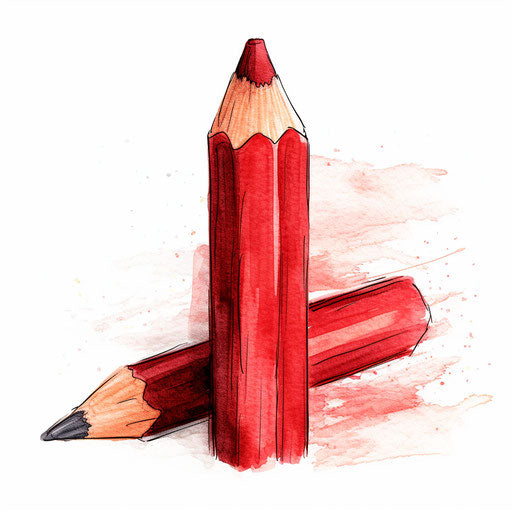 Red Crayon Clipart in Impressionistic Art Style: 4K & SVG