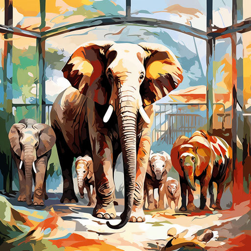 Oil Painting Styled Zoo Graphics: Vector, 4K