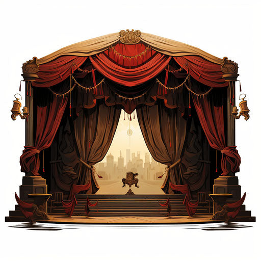 Theater Clipart in Chiaroscuro Art Style: High-Def Vector & 4K Clipart