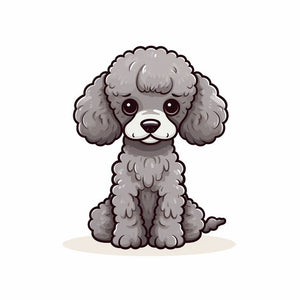 Poodle Clipart in Minimalist Art Style: 4K & Vector