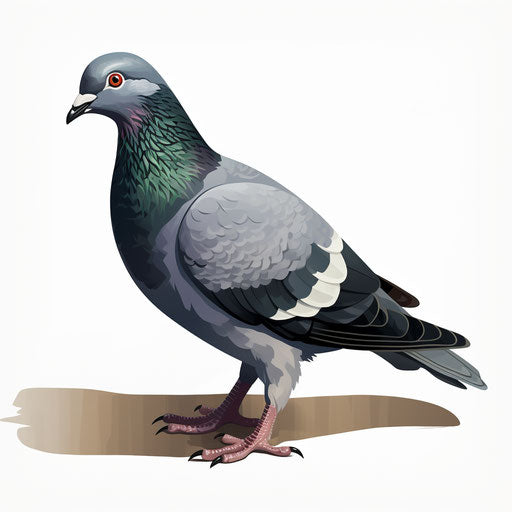 Pigeon Clipart in Chiaroscuro Art Style: 4K Vector Clipart