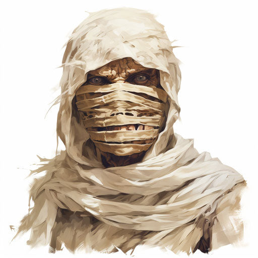 Oil Painting Style Mummy Clipart: 4K Vector Art