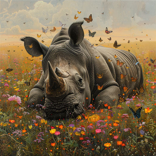 Western African Black Rhinoceros: Artistic Textile Designs