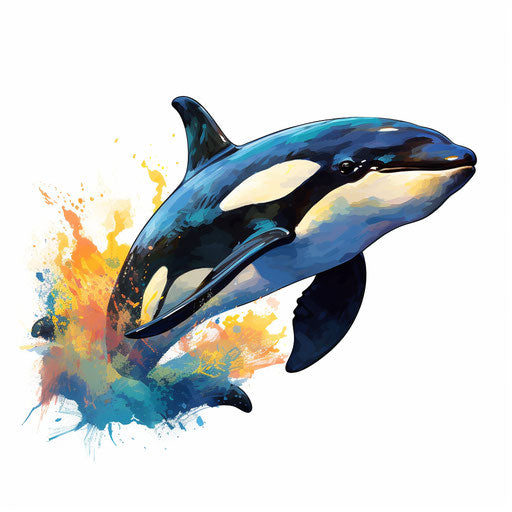 Orca Clipart in Impressionistic Art Style: Vector & 4K