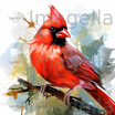 Cardinal Clipart in Impressionistic Art Style: 4K & Vector