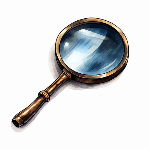 Vector & 4K Magnifying Glass Clipart in Chiaroscuro Art Style