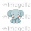 4K Cute Elephant Clipart in Minimalist Art Style: Vector & SVG