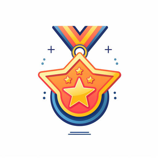 Medal Clipart in Minimalist Art Style: 4K & SVG