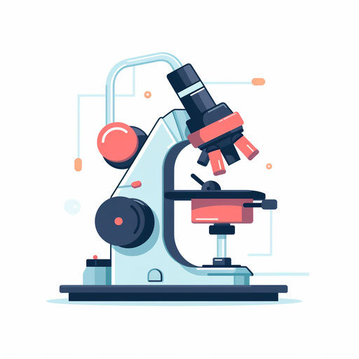 Microscope Clipart in Minimalist Art Style: High-Res Vector & 4K