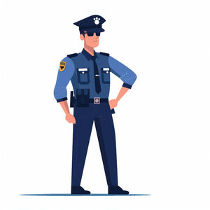 4K Police Officer Clipart in Minimalist Art Style: Vector & SVG