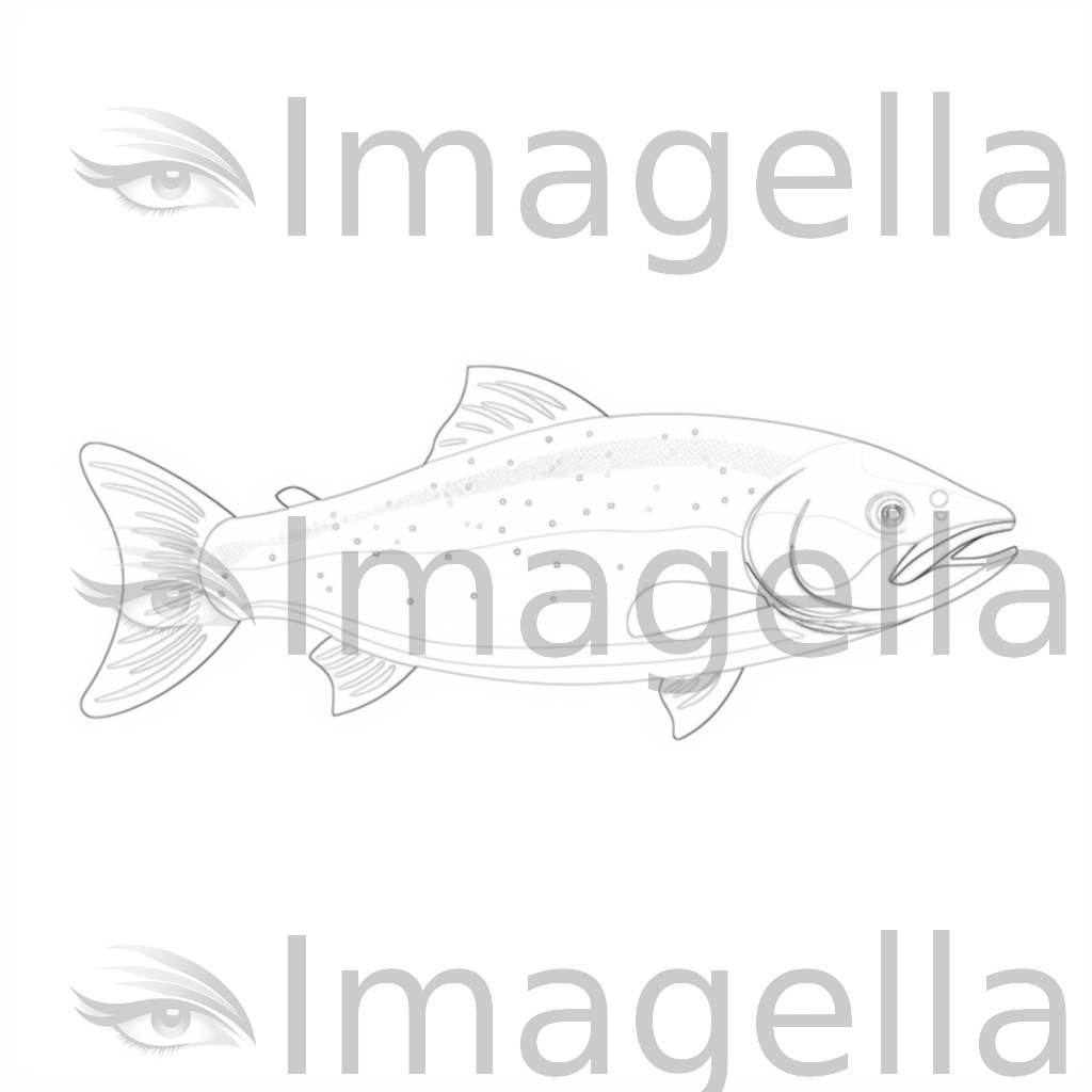 Salmon Clipart in Minimalist Art Style: 4K & Vector