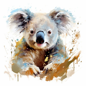 4K Koala Clipart in Impressionistic Art Style: Vector & SVG
