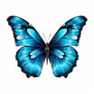 Blue Butterfly Clipart in Chiaroscuro Art Style: Vector & 4K