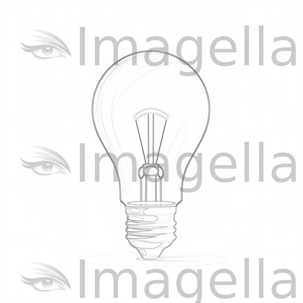 Lightbulb Clipart in Minimalist Art Style: Vector & 4K