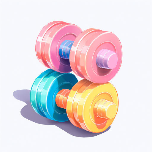 Dumbbell Clipart in Pastel Colors Art Style: Vector & 4K