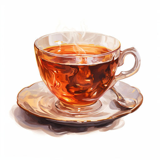 Tea Cup Clipart in Oil Painting Style: 4K Vector & SVG