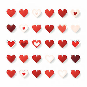 4K Vector Hearts Clipart in Minimalist Art Style