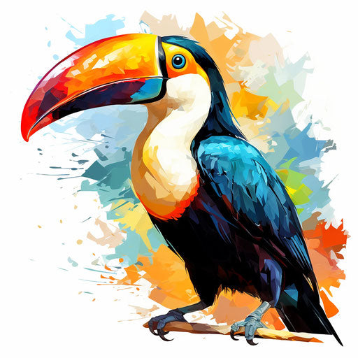 Toucan Clipart: 4K & Vector in Impressionistic Art Style