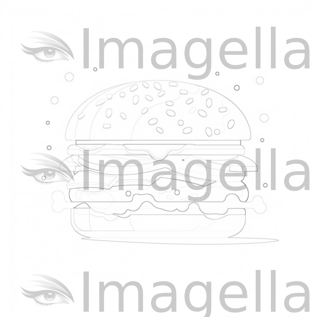Hamburger Clipart in Minimalist Art Style: 4K Vector & SVG