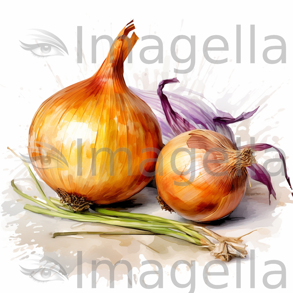 Onion Clipart in Impressionistic Art Style: Vector & 4K