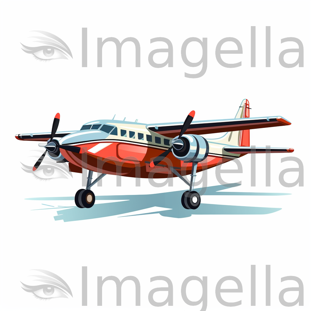 4K Vector Airplane Clipart in Minimalist Art Style