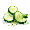 Cucumber Clipart in Oil Painting Style: 4K Vector & SVG