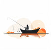 Fishing Clipart in Minimalist Art Style: 4K & SVG