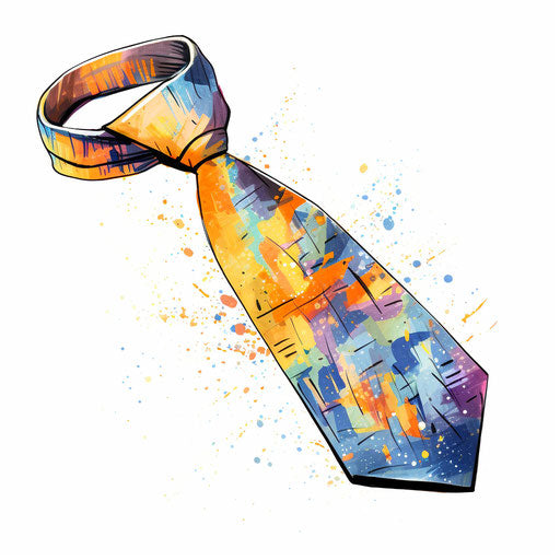 Ultra HD Tie Clipart in Impressionistic Art Style Style