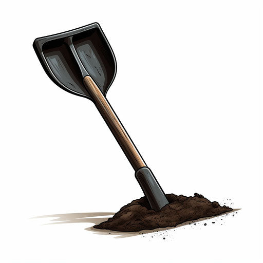 4K & Vector Shovel Clipart in Chiaroscuro Art Style