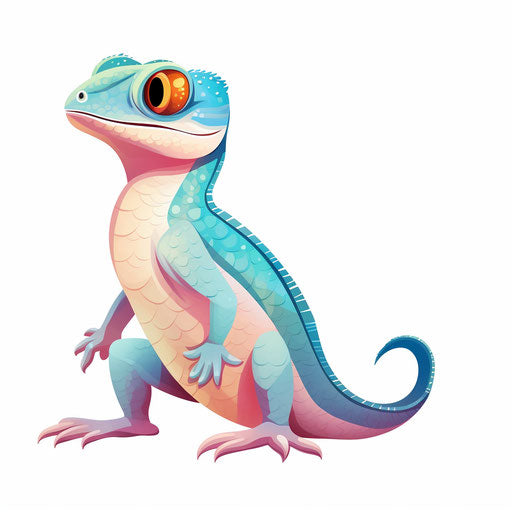 Lizard Clipart in Pastel Colors Art Style Art: High-Res 4K Vector
