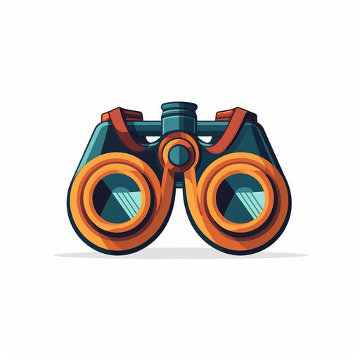 4K Vector Binoculars Clipart in Minimalist Art Style