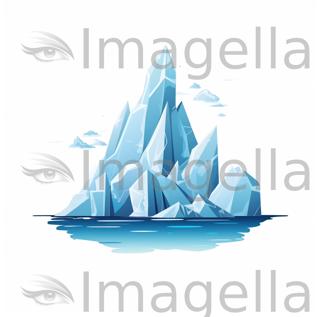 4K Vector Iceberg Clipart in Minimalist Art Style
