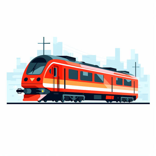 4K Train Clipart in Minimalist Art Style: Vector & SVG