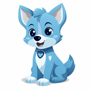 Bluey Clipart in Minimalist Art Style Artwork: High-Res 4K & Vector